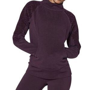 LULULEMON ATHLETICA Floral Flock Pullover in Black Cherry Size 8